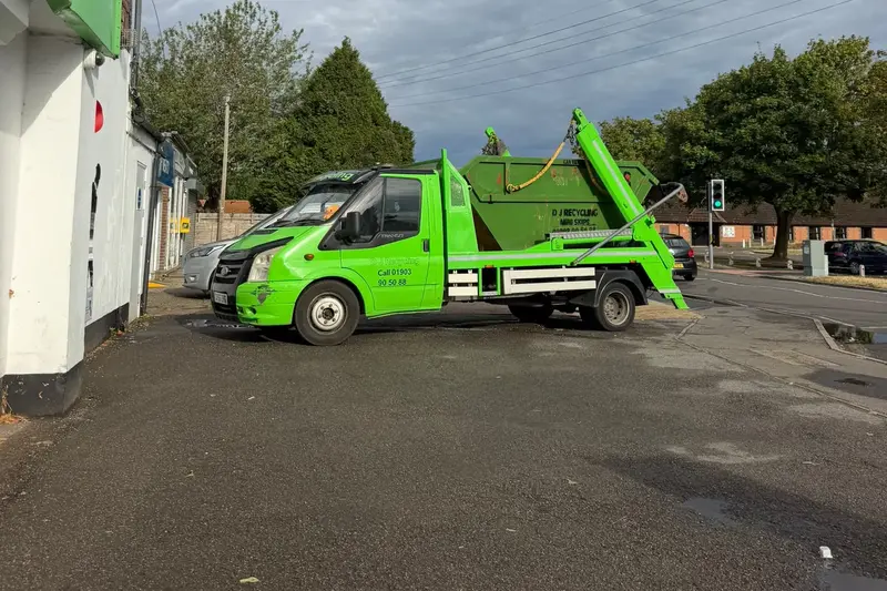 Skip lorry on a job in Yapton